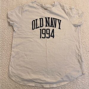 Old Navy White Tee with Navy Graphic